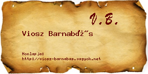 Viosz Barnabás névjegykártya